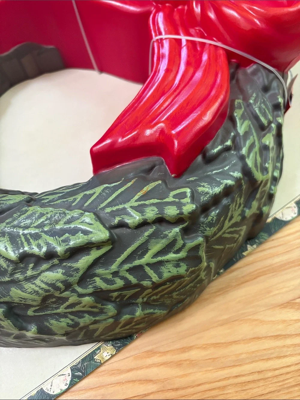 NWT John Derian Target Blow Mold Christmas Lit Wreath Red Bow Battery Operated - Picture 5 of 13